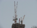 cranes at the top of burj dubai